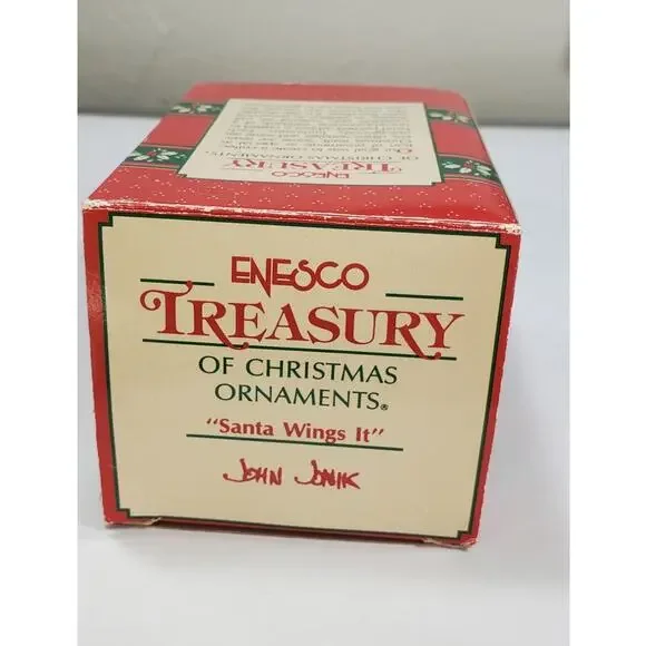 Vintage Enesco Treasury Of Christmas Ornaments "Santa Wings It", 1991 - Picture 6 of 7